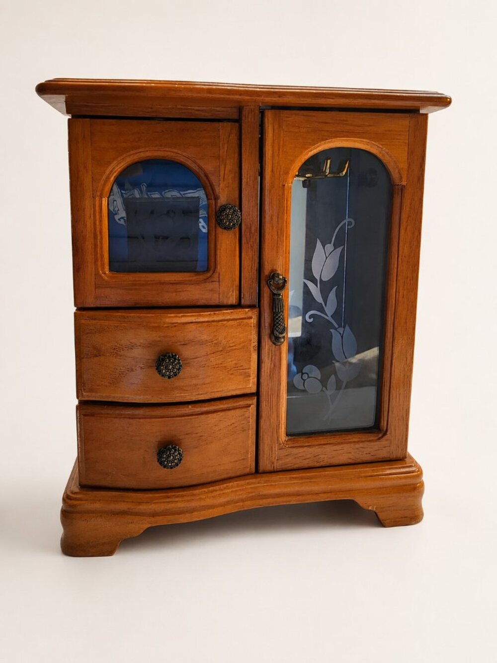 Jewelry Box Armoire Vintage Wooden